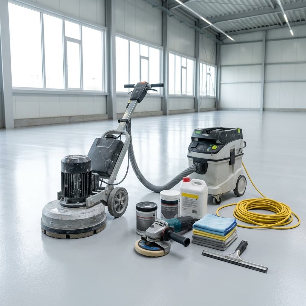 Polissage de plancher en époxy